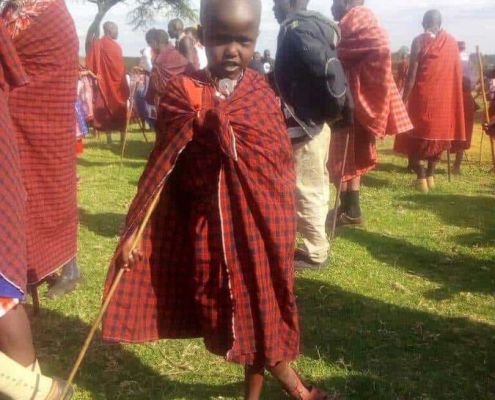 Samuel, Mit Dem Traditionellen Masai Hirtenstab